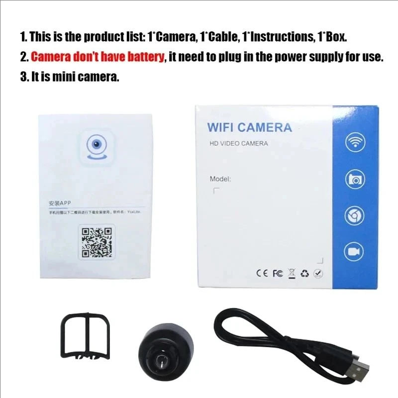HD 1080P Mini Camera Wireless WiFi Baby Monitor Indoor Safety Security Surveillance Night Vision Camera IP Camera Recorder