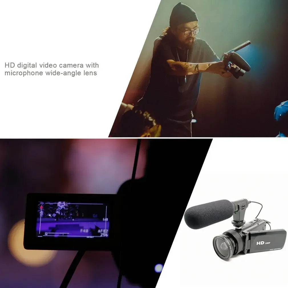 High Definition Digital Video Camera With Microphone Wide-angle Lens Home Durable Digital Video Camera