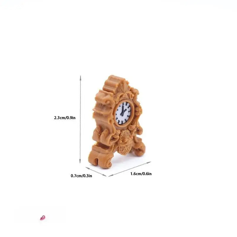 1Pcs 1:12 Scale Dollhouse Miniature Clock Old Style Table and Floor Clocks for Display and Dollhouse Scene Decor