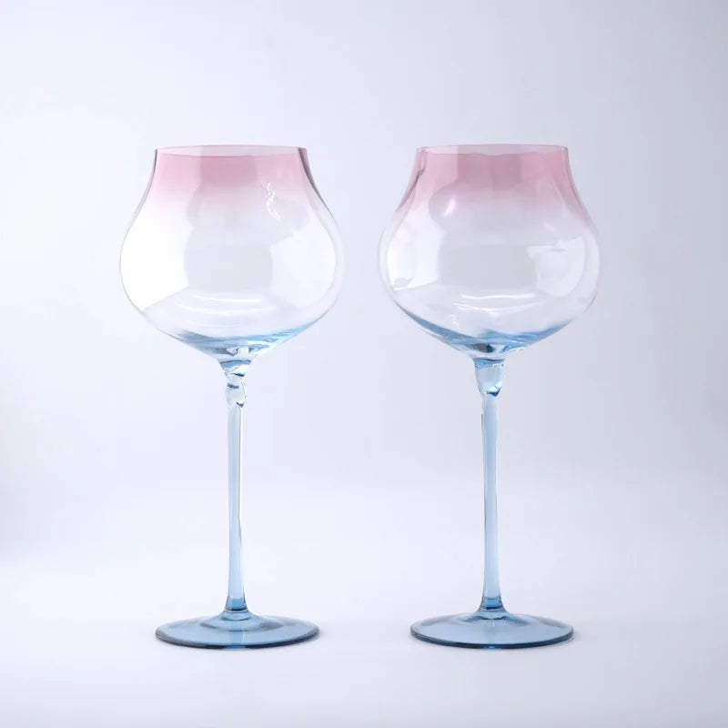 750ml Set of 2 pieces  Large Capacity Gradient Red Wine Glasses Burgundy Bordeaux Wine Glasses High-end Crystal Glass Barware ﻿