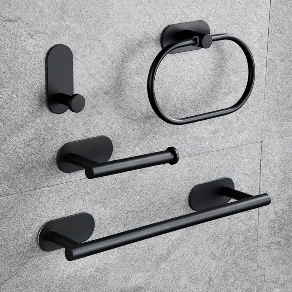 4/5Pcs Stainless Steel Bathroom Hardware Set Anticorrosion Wall Mount Bathroom Towels Rack No Punching Rustproof Towel Bar