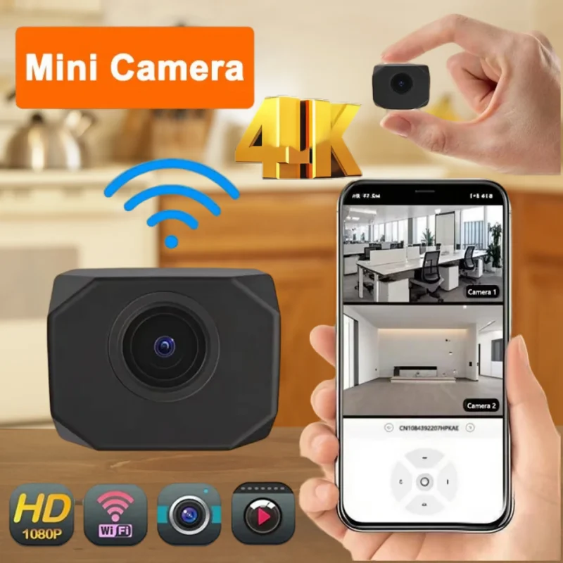 4K HD WiFi Security Camera for Home Mini Smart Indoor IP Surveillance with APP Remote Monitoring Portable Design 2026 New