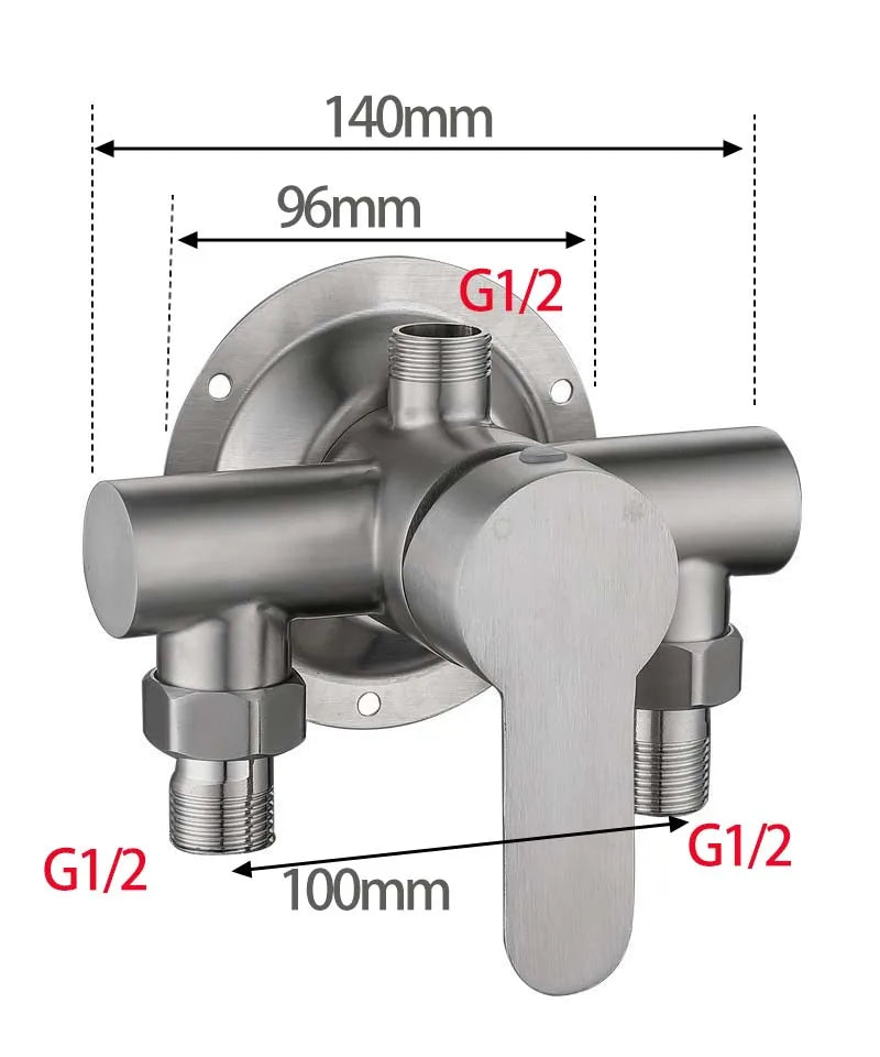 304 Stainless Steel Shower Faucet Hot And Cold Water Mixer Valve Sinlge Handle Wall Mounted Bathtub Faucet G1/2 for Water Heater