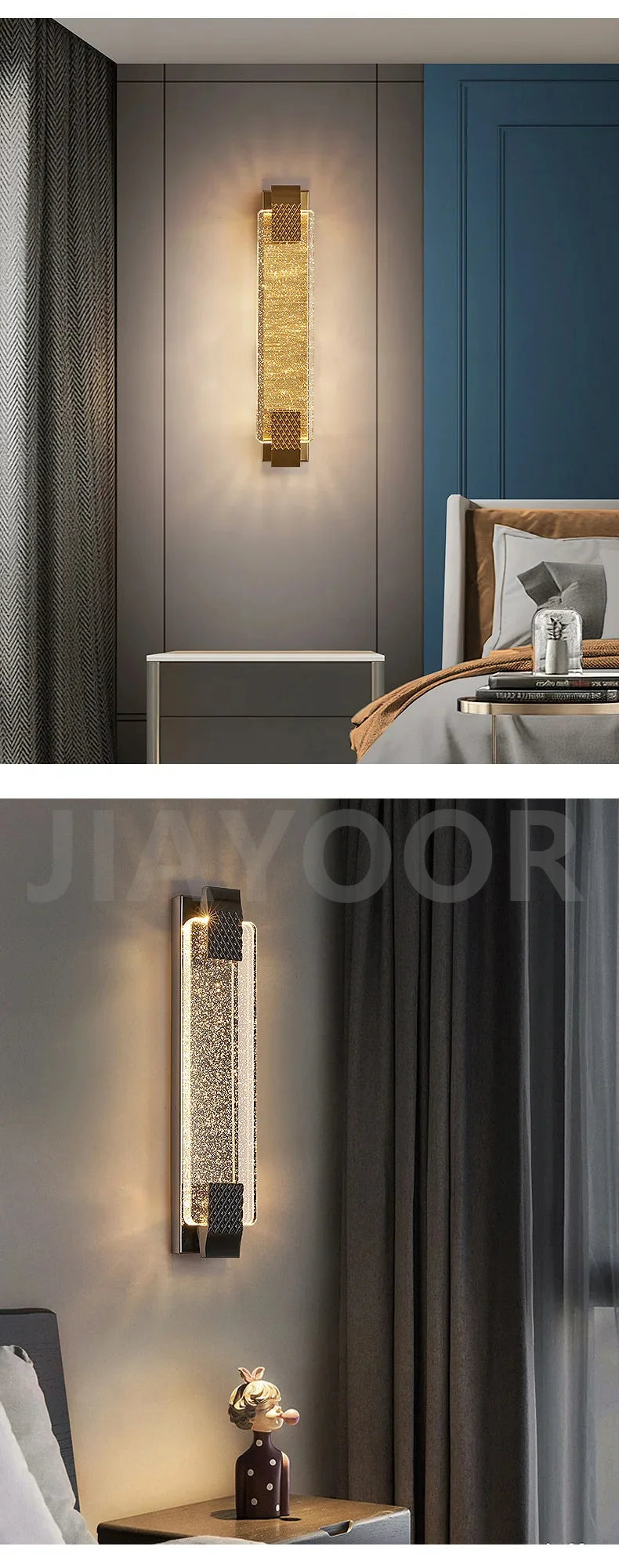 Luxury Wall Lamp Modern Gold Black LED Lamp TV Background Light Bedroom Bedside Living Room Decoration Indoor Light Bedside Lamp