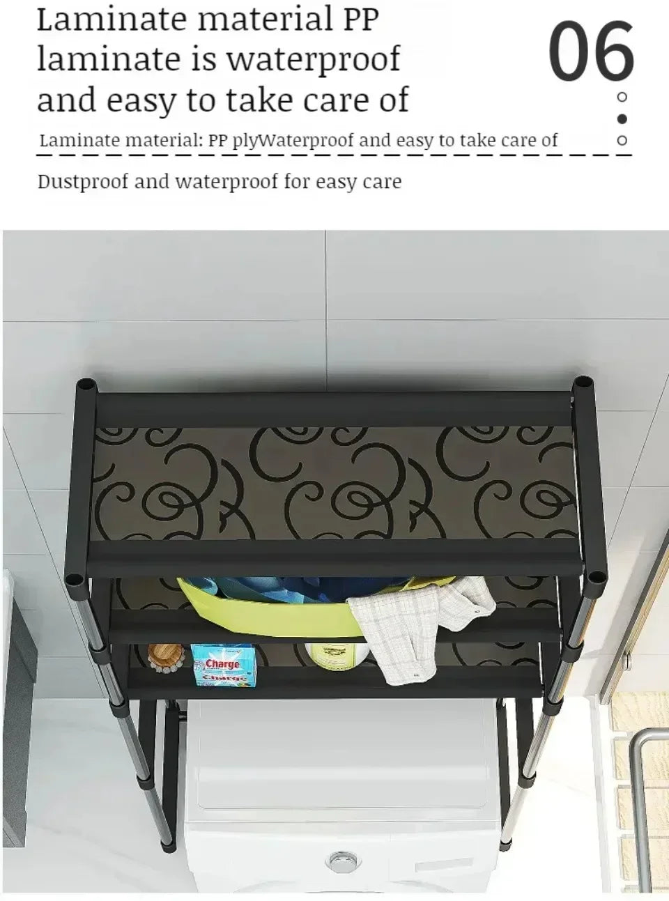 Washing Machine Shelf Multilayer Perforation-Free Shelf Space-saving Above The Toilet Toilet Storage Racks Floor Standing Holder