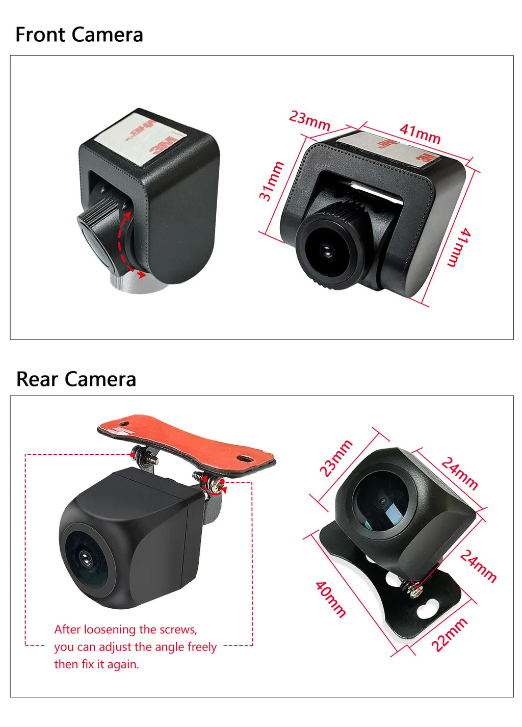 JOYING Newest AR Front Camera Or Rear Camera Reversing Backup View Camera Parking Assist Wide Dynamic Range Full 1080P Display
