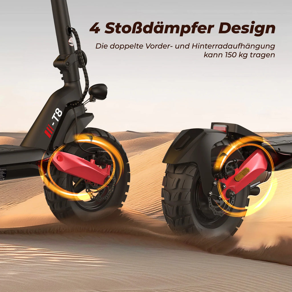 isinwheel T8 （ABE）adult electric scooter 1200W motor 48V15Ah battery electric scooter 10 inch solid tire  electric scooter