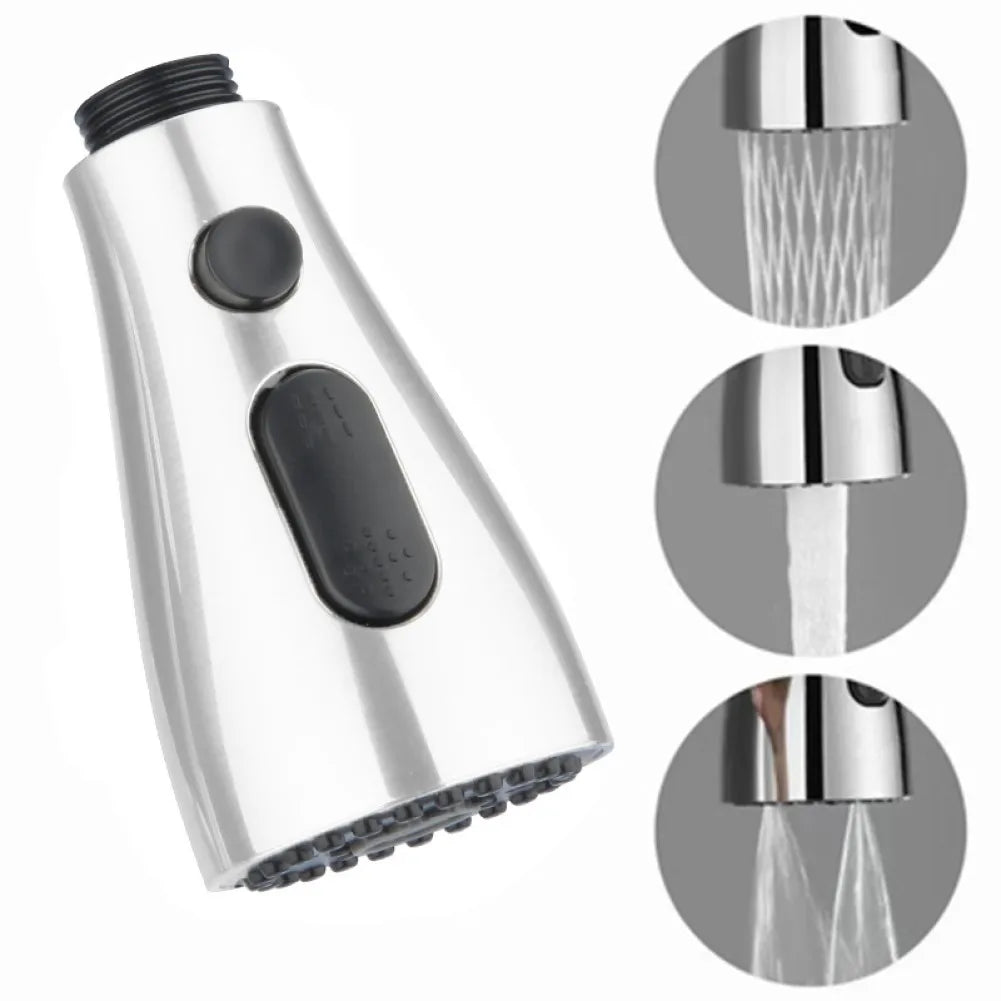 Faucet Sprayer Head Shower Nozzle Kitchen Sink Pull-out Faucet Kitchen Spare Replacement Tap Sprayer 3 Modes 1/2" Connection