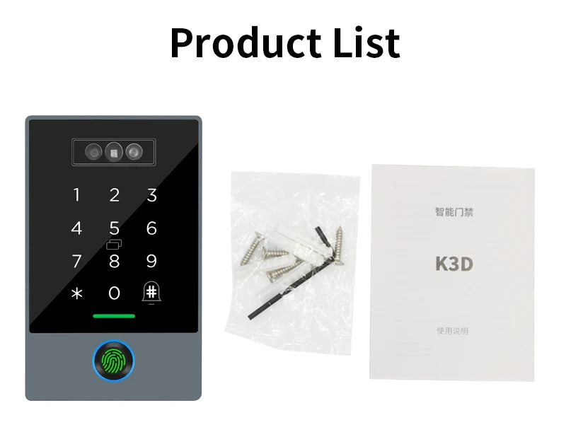 TTLOCK Face Recognition Video Doorbell Intercom Attendance Machine Fingerprint + Palm Vein + 3D Facial Recognition 3-in-1 IP67
