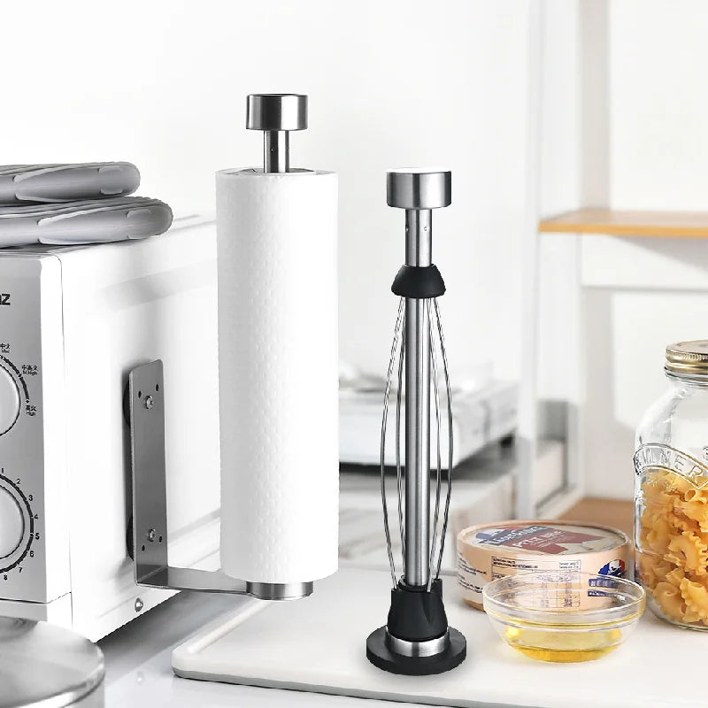 No-punch magnetic hanging kitchen paper towel holder