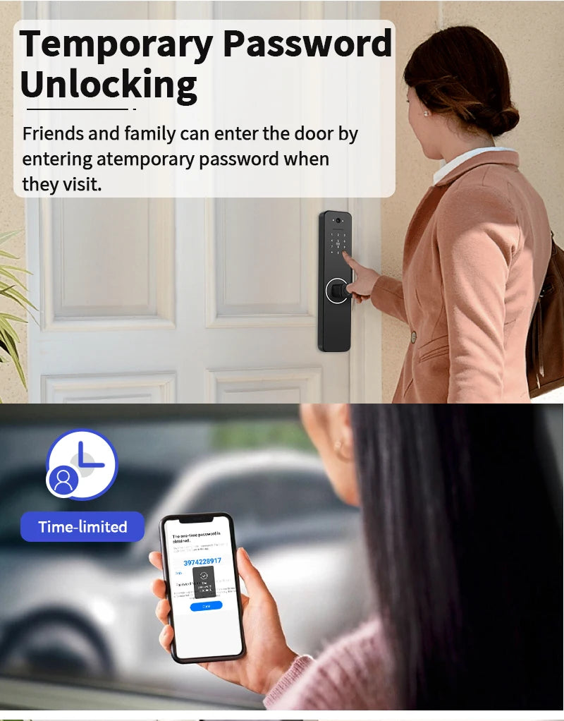 DSKDFTY Tuya wifi Smart Door Lock Digital Electronic Lock Remote APP Fingerprint Password RFID Unlock For Home house