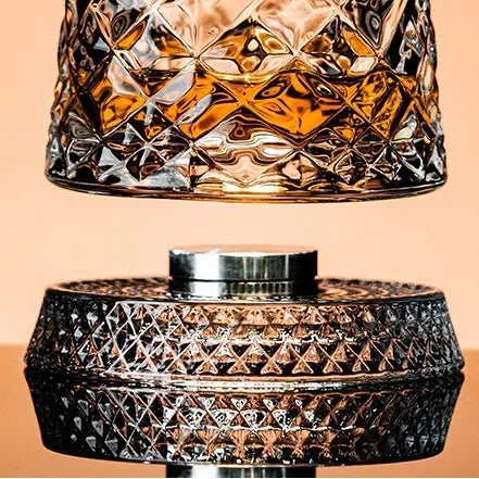 Tumbler Whiskey Glass with Base Crystal Whiskey Glasses Rotating Spinning Wine Brandy Glass Cup Drinkware for Bar Home