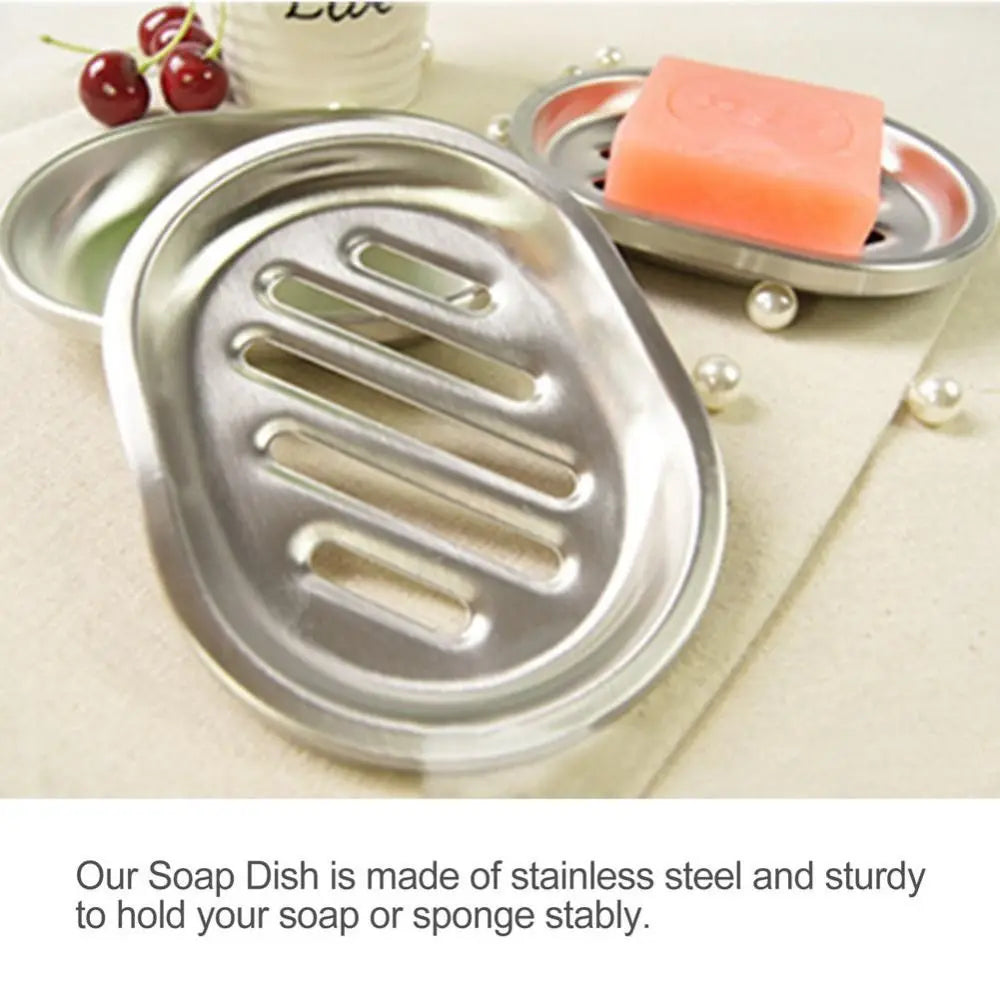 Stainless Steel Soap Dish Durable Double Layer Drainable Soap Container Tray Storage Rack Bathroom Kitchen Sink Organizer