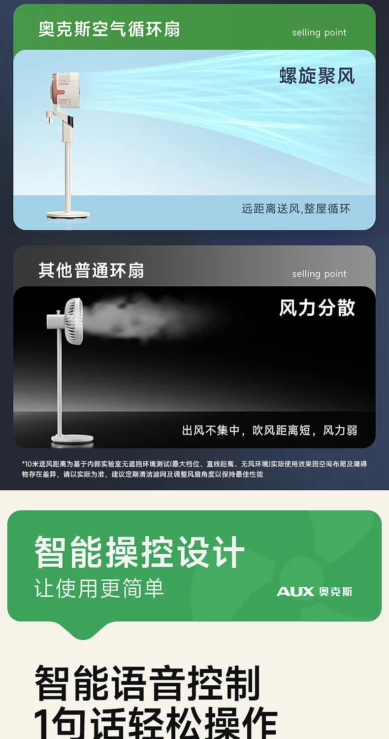 Air circulation fan 2026 new electric fan household silent intelligent voice bedroom fan floor