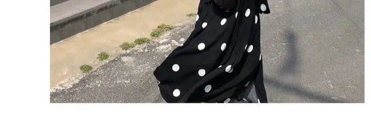 plus Size Polka Dot Chiffon Dr Romantic Slimming Long Skirt V Ne Elastic Waist Summer Faionable Casual Vintage Sle