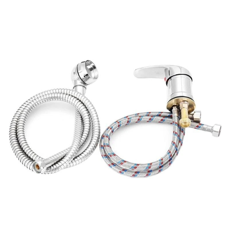 Shower Head with Hose Bathroom Sink Basin Stainless Steel Sprayer Tap Mixing