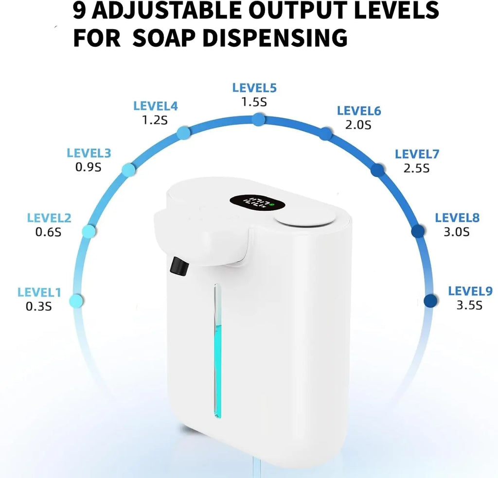 500ML Large Capacity HD Display 9-Gears Adjustable Foam/Liquid Control Automatic Sensor Soap Dispenser Portable Hand Wash Bottle