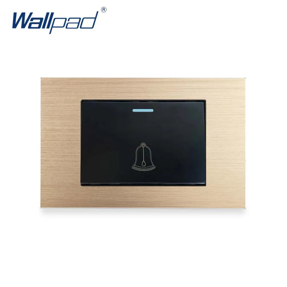 Doorbell Reset Wall light Switch Wallpad Tempered Glass Panel Push Button 118*75mm 16A AC 110-250V