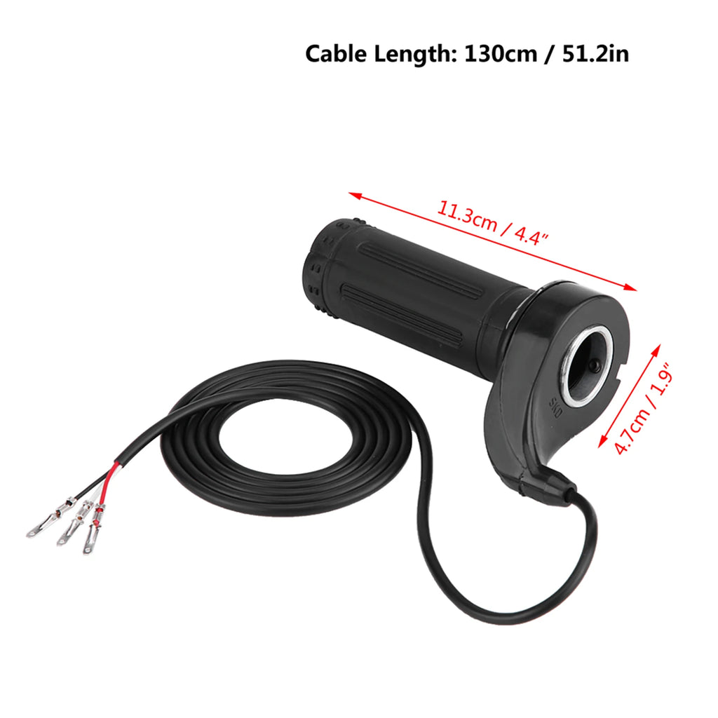 Electric Scooter Ebike E-bike Motorcycle Tricycle Twist Throttle Grip with 3 Wires Hall Sensor Turn Handle Accelerator 130cm