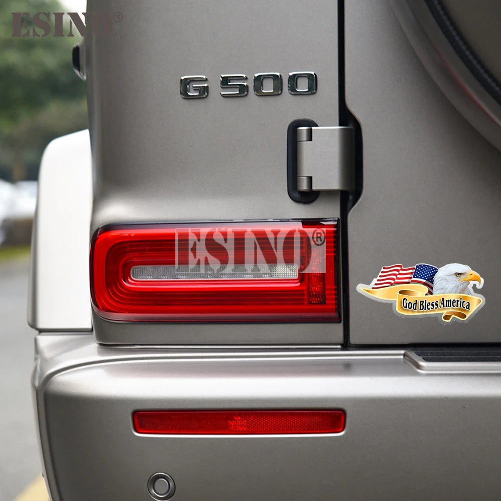 Car Styling Creative USA America National Flag God Bless America Cartoon PVC Carving Waterproof Car Body Sticker Pattern Vinyl