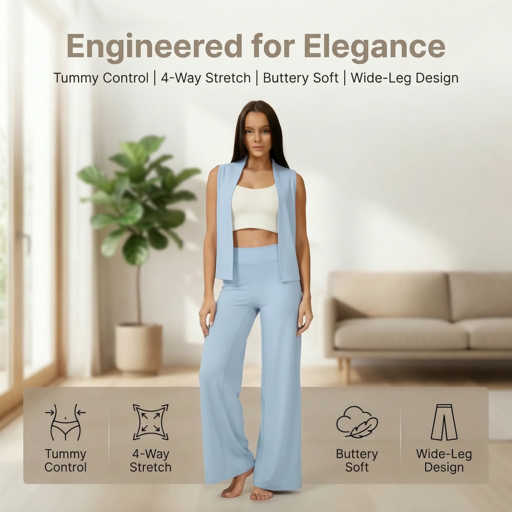 Women High Waist Wide Leg Yoga Pants Loose Flare Leggings Tummy Control Straight Workout Trousers Casual Lounge Pants Fitness