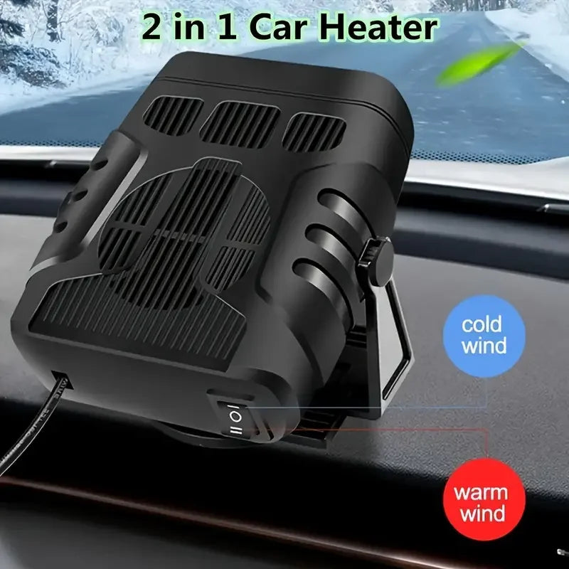 Car Heater Air Fan 12V Portable Demister Defroster Heating Fan Dryer Windshield Defogging Accessroies