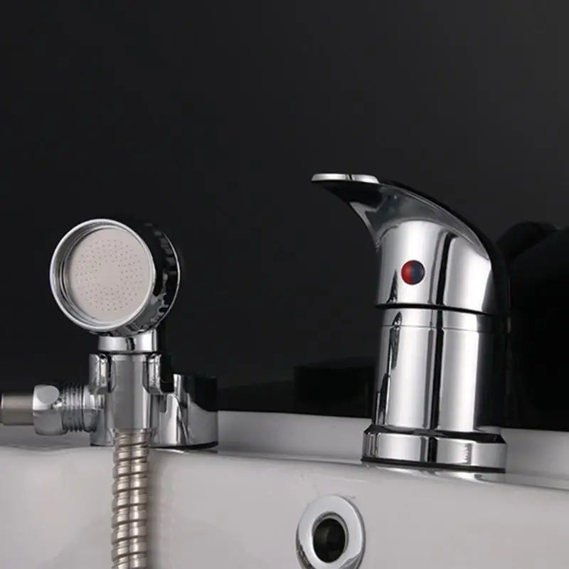 Shower Head with Hose Bathroom Sink Basin Stainless Steel Sprayer Tap Mixing