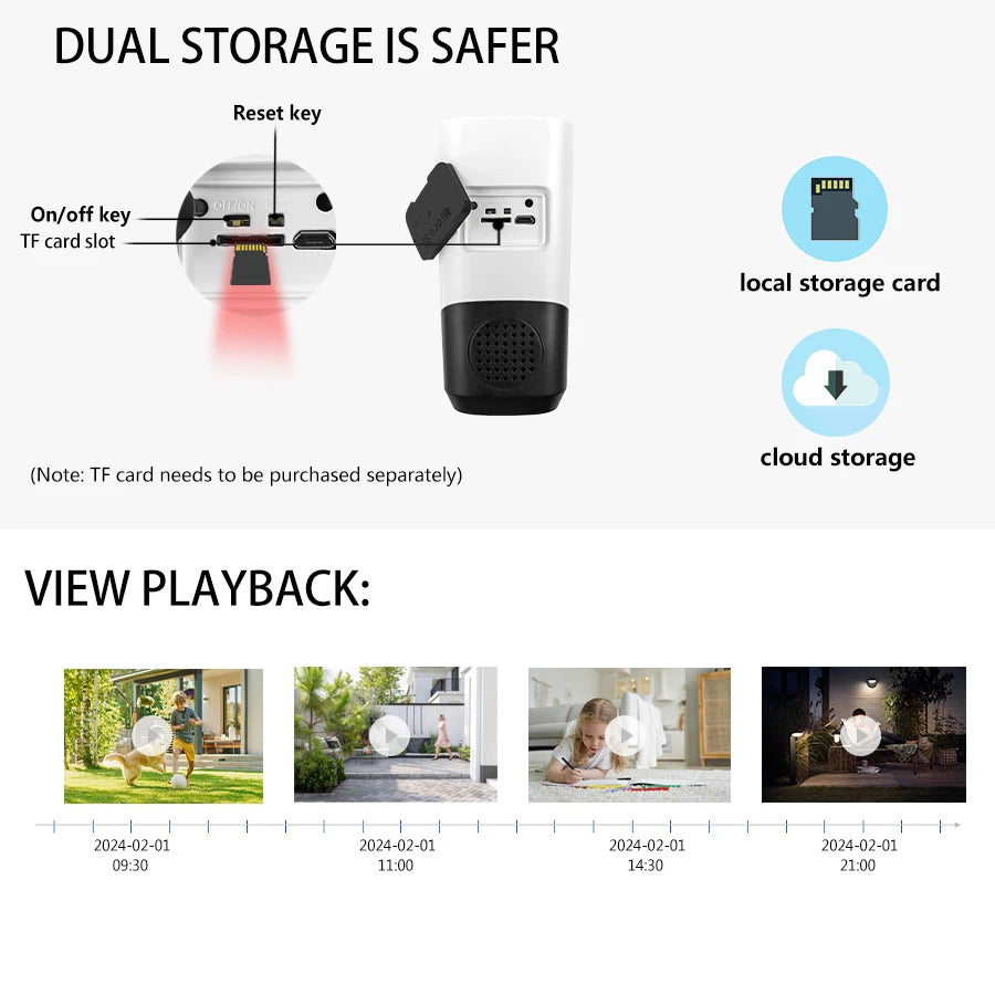 Solar Powered Security Camera Outdoor Wireless WiFi Camera 3MP Home Surveillance Camera Night Vision Waterproof Motion Detecti