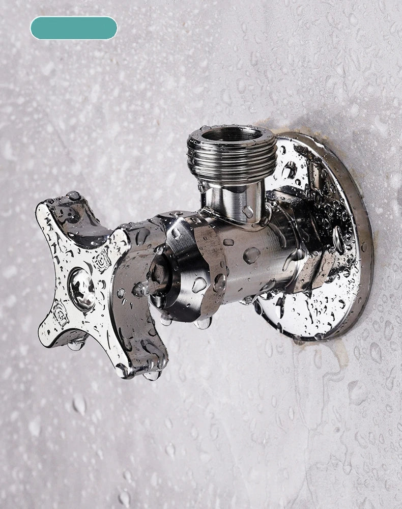 Stainless Steel Bathroom Quick Opening Triangle Valve Faucet Accessories Thickened Triangle Valve For Hot and Cold Water