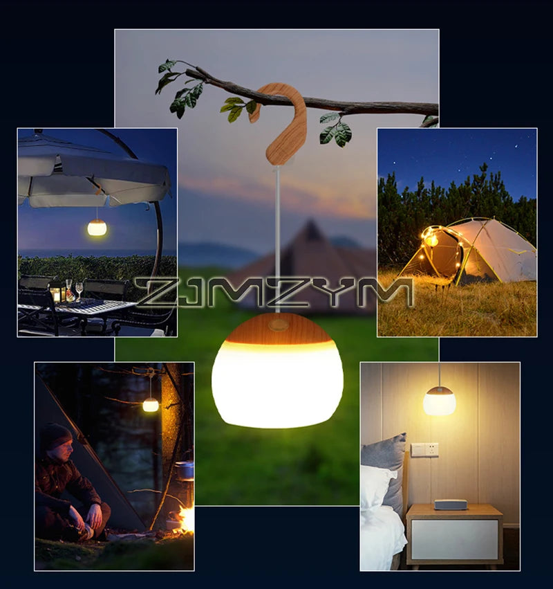 Outdoor Camping Lights Tent Ambiance Pendant Light Silicone Lampshade USB Rechargeable Light Outdoor Camping Equipment