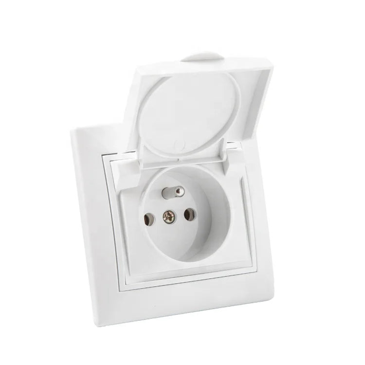 European Electrical 250V 10A/16A 1 Gang Socket French Style Waterproof Wall Socket