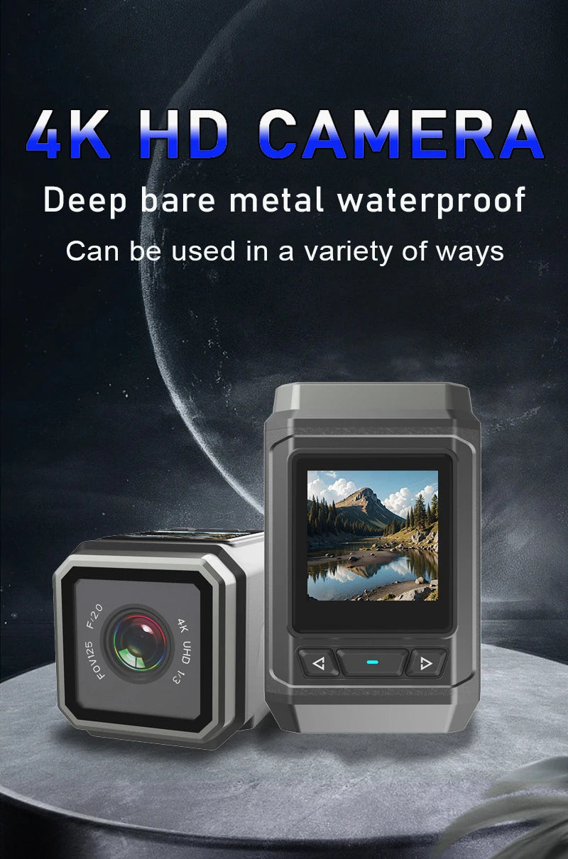 HD 4K Action Camera Wireless Wi-Fi Mini Outdoor Sports Cam Waterproof Multi-Function Cycling Recorder Wearable Helmet Cam