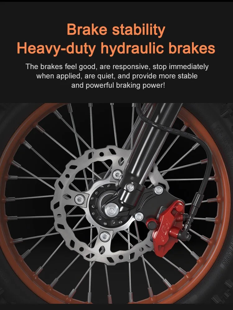 14-inch off-road tire E-Bike, built-in 3000W powerful motor electric bicycle, 60V21AH battery electric motorcycle mountain bike