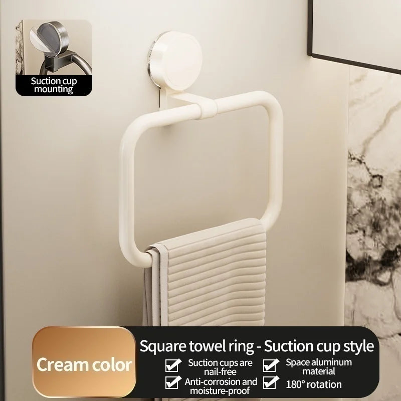 No Need To Drill Suction Cup Towel Ring Bathroom Towel Rack Kitchen Rag Rack Bathroom Toilet Wall Hanging Towel Rack