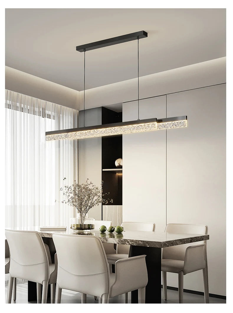 Modern Light Creative Bar Counter Strip Designer Lamps LED Pendant Light For Dining Table Kitchen Chandelier Adjust Function