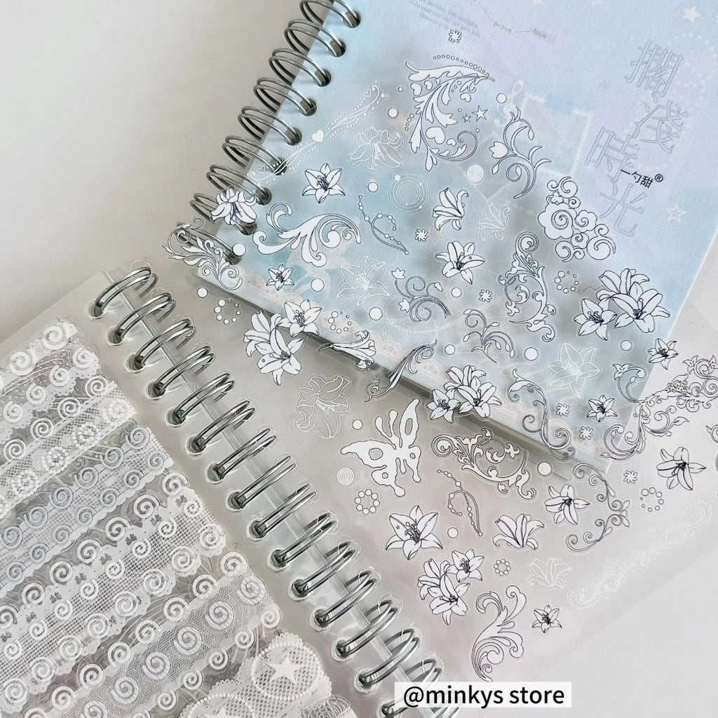Original 32 Sheets PET Transparent Sticker Book Korean Scrapbooking Stickers For Journal Hand Book  Stationery