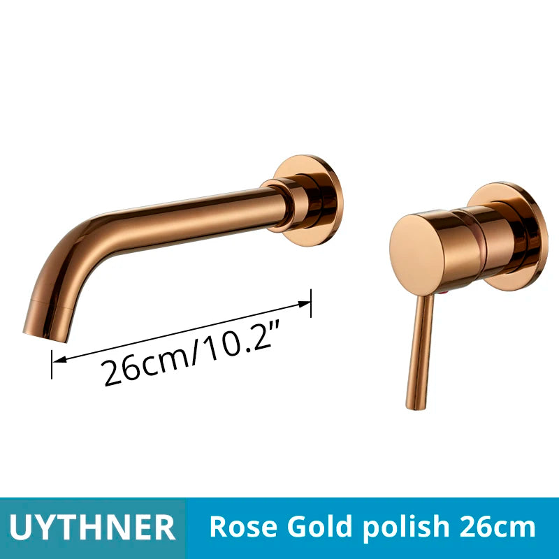 Brushed Gold/Black Basin Faucet Concealed Wall Mounted For Bathroom Faucets Bath Basin Sink Tap Bathtub Hot And Cold Water Mixer