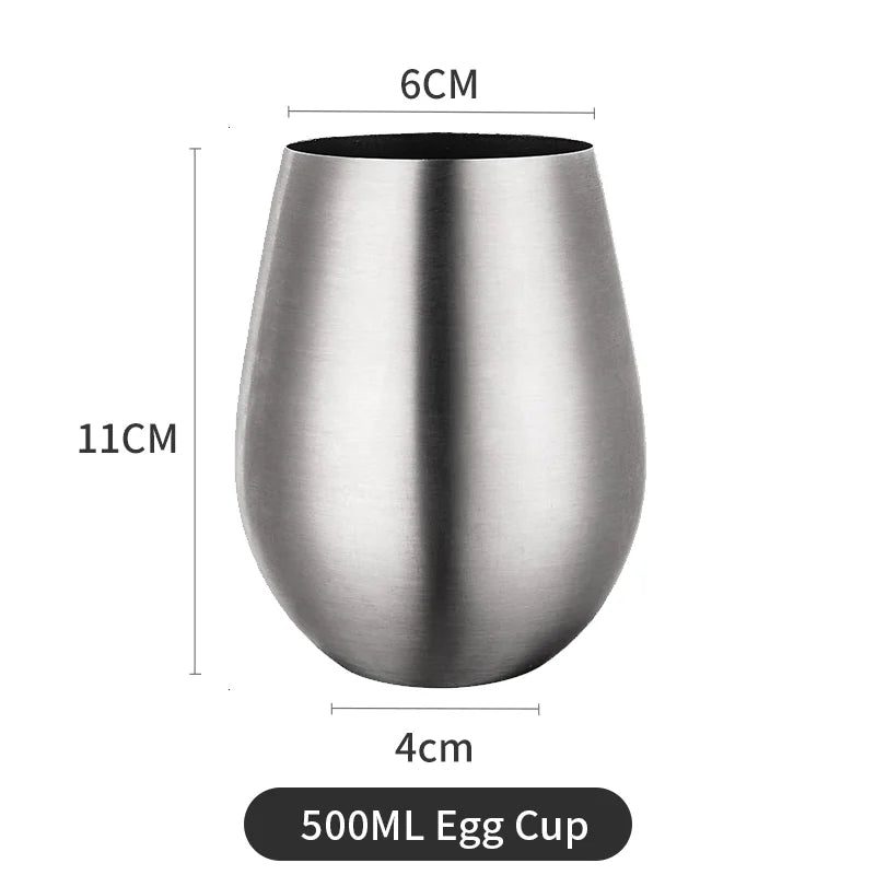 500ml Stainless Steel Beer Cup Wine Tumbler Bottomless wine glasses Cocktail Wine Glasses Big Capacity Metal Cups Camping Travel