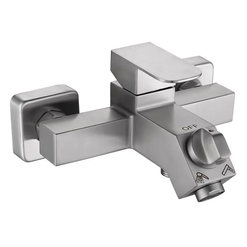 Bathroom Shower Faucet  Wall Mounted 304 SUS Shower Faucet Set Brushed Finished Styel New