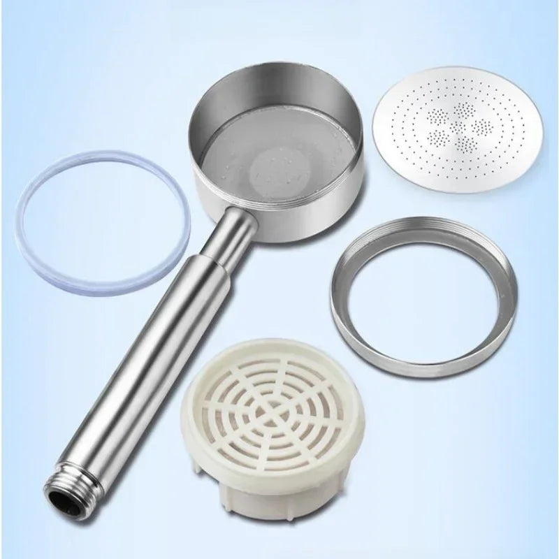 SUS 304 Stainless Steel Bathroom Handheld Shower Head High Pressure Water Saving Sprayer Nozzle Supercharged Rainfall Showerhead