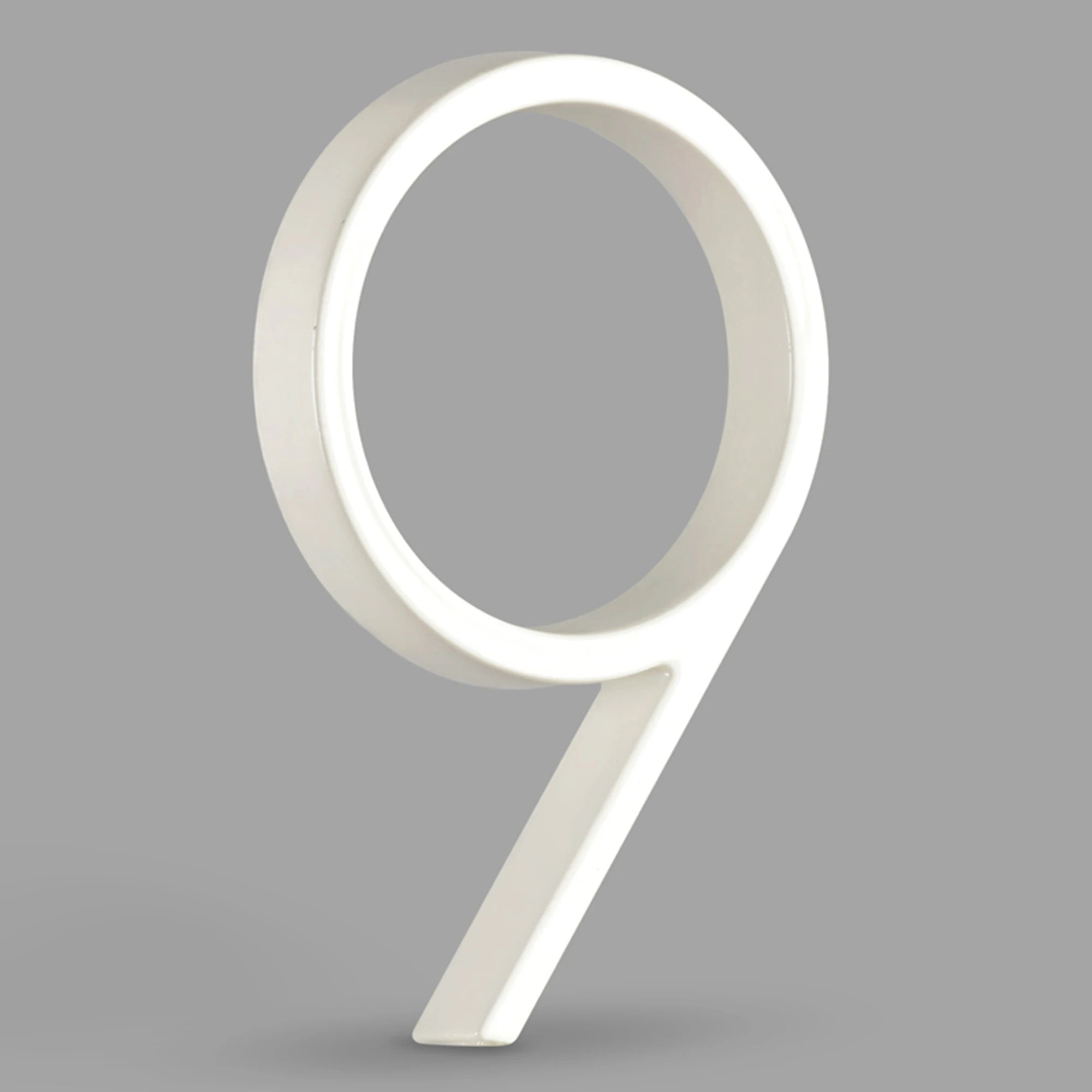 1pc 125mm Floating House Number Outdoor 5 inch White Aluminum Alloy Apartment Door Numbers Mailbox Address Sign #0-9 With Screws