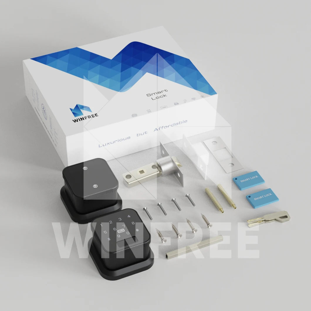 WINFREE Smart Lock Fingerprint Door Lock Passcode Card Key TTLock Bluetooth Keyless Entry for Home Office