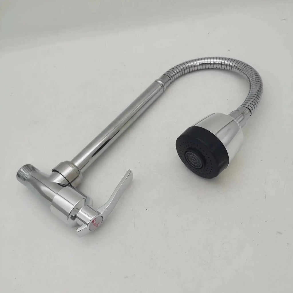 360° Kitchen Wall Mounted Faucet Single Cold Universal Vegetable Basin Faucet Bathroom Stainless Steel Sink Balcony Faucet