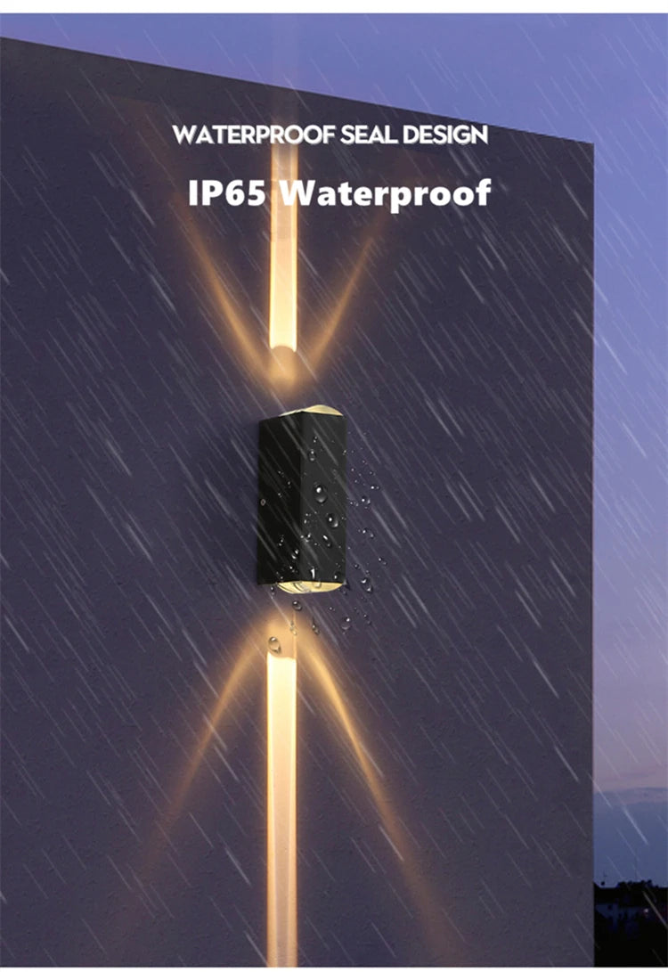 6W 10W 20W Outdoor LED Wall Lights Up and Down Narrow Beam COB Aluminium Wall Sconces Porch Light Garden Waterproof Spotlight
