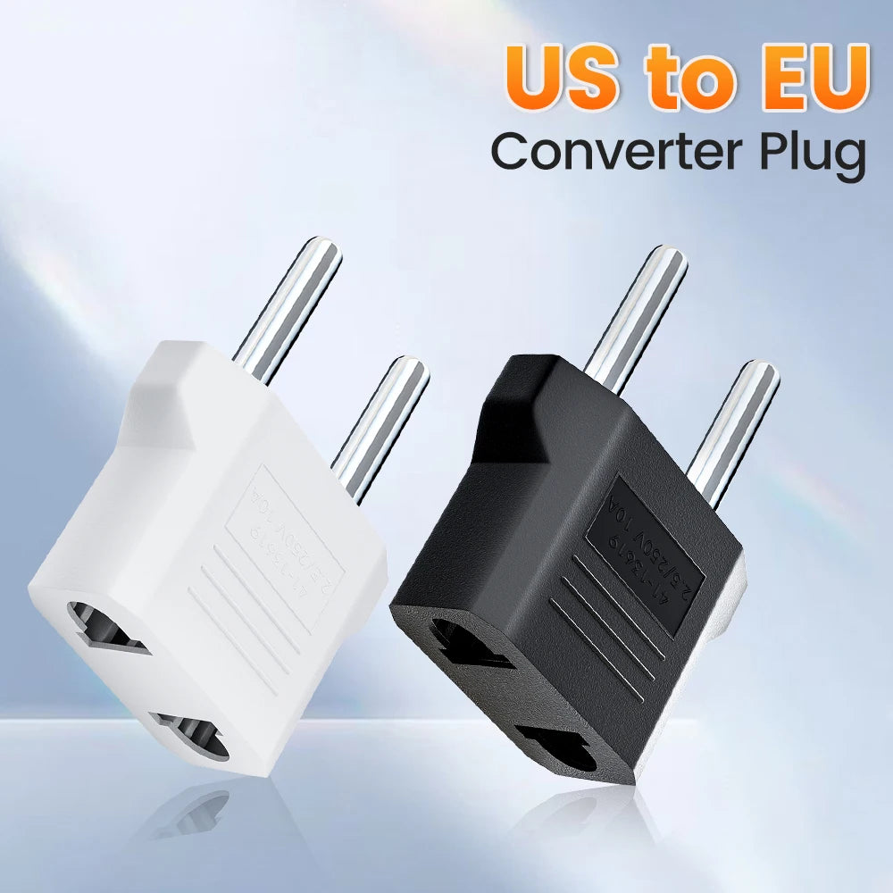 Electrical Socket Plug Adapter US to EU Converter Plug Power Travel Adapter American China KR To Europe Plug Adapter 4.8mm/4.0mm