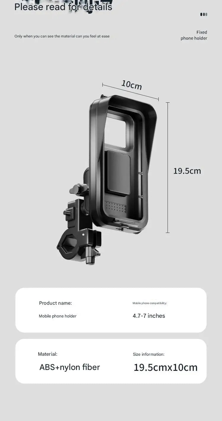 Three Proof Car Phone Holder Waterproof Dustproof Anti-Fall for Motorcycles Electric Bikes Bicycles - Secure Mounting
