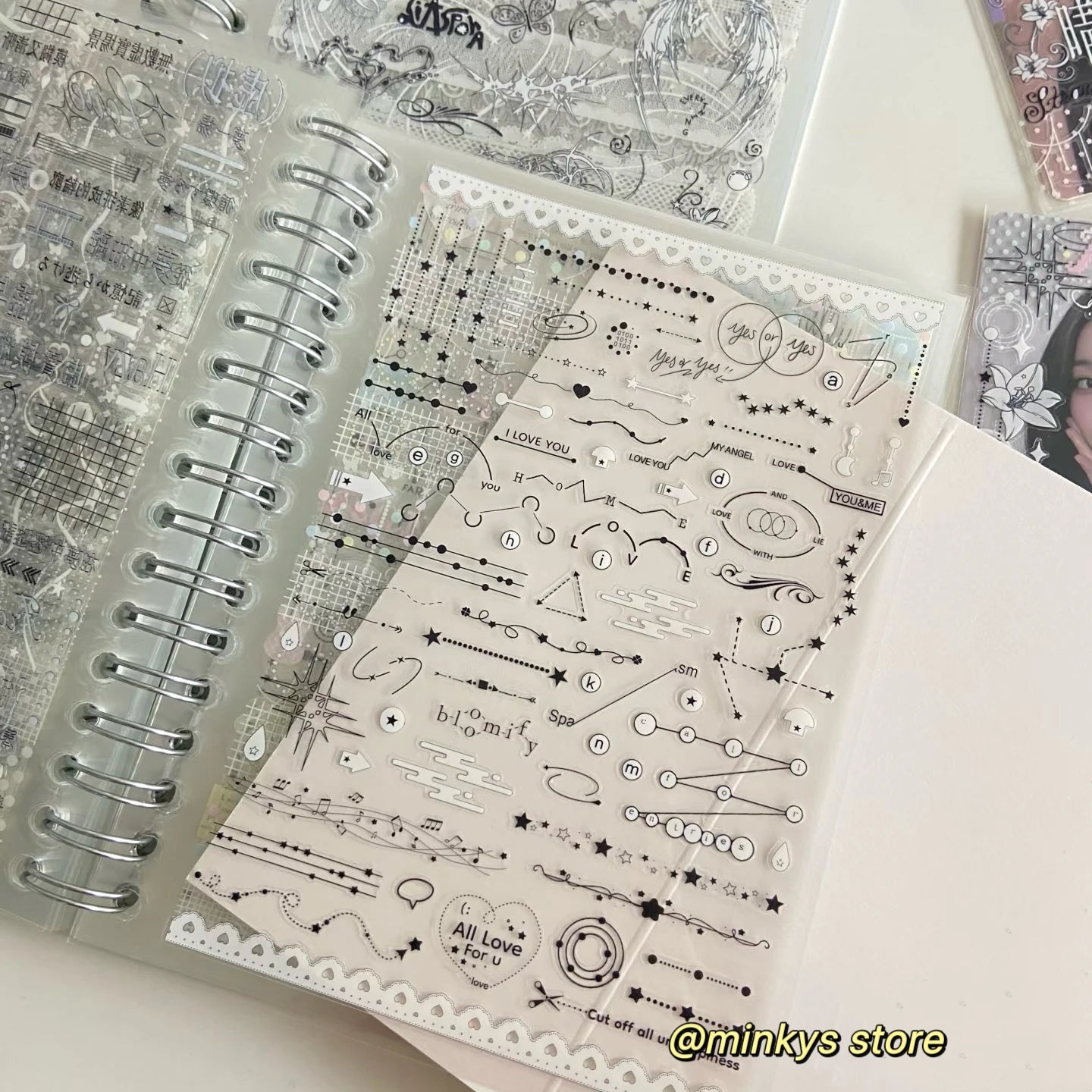 Original 32 Sheets PET Transparent Sticker Book Korean Scrapbooking Stickers For Journal Hand Book  Stationery