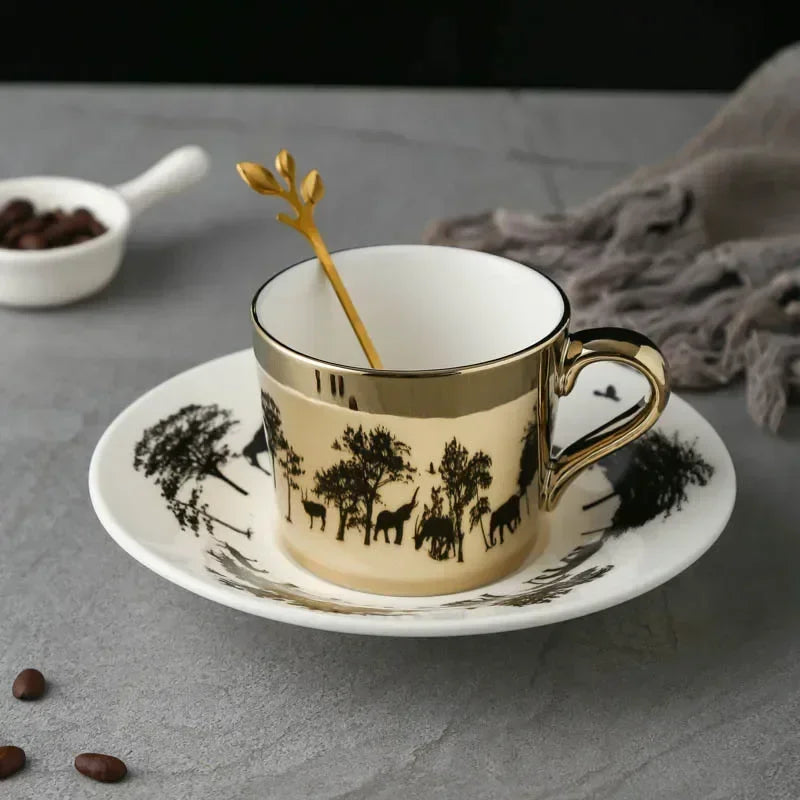 New Dynamic Mirror Reflection Cup Mug 250~300ml Home Drinkware Creative Ceramic Anamorphic Cup Coffee Tea Set Interesting Gift
