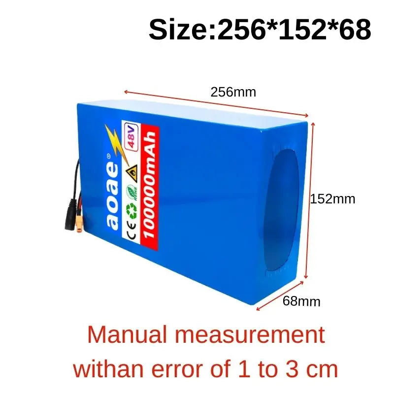 48V 13s8p Lithium-Ion Battery Pack 100000mAh 2000W Electric Battery for Electric Scooters Mountain Built-In 50A BMS Charger