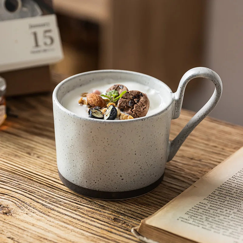 Creative Big Ear Design Ceramic Mug Large Capacity Coffee Cup for Home Use